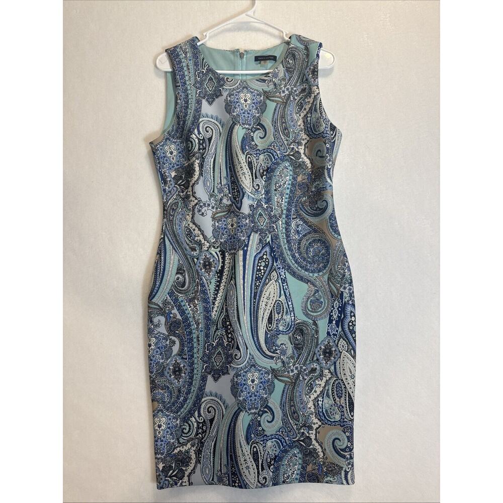 Tommy Hilfiger Paisley Stretch Sleeveless Lined Bodycon Women's Dress - Size 10